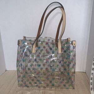 DOONEY & BOURKE Signature Multicolor Small Clear Lunch Tote Bag Leather